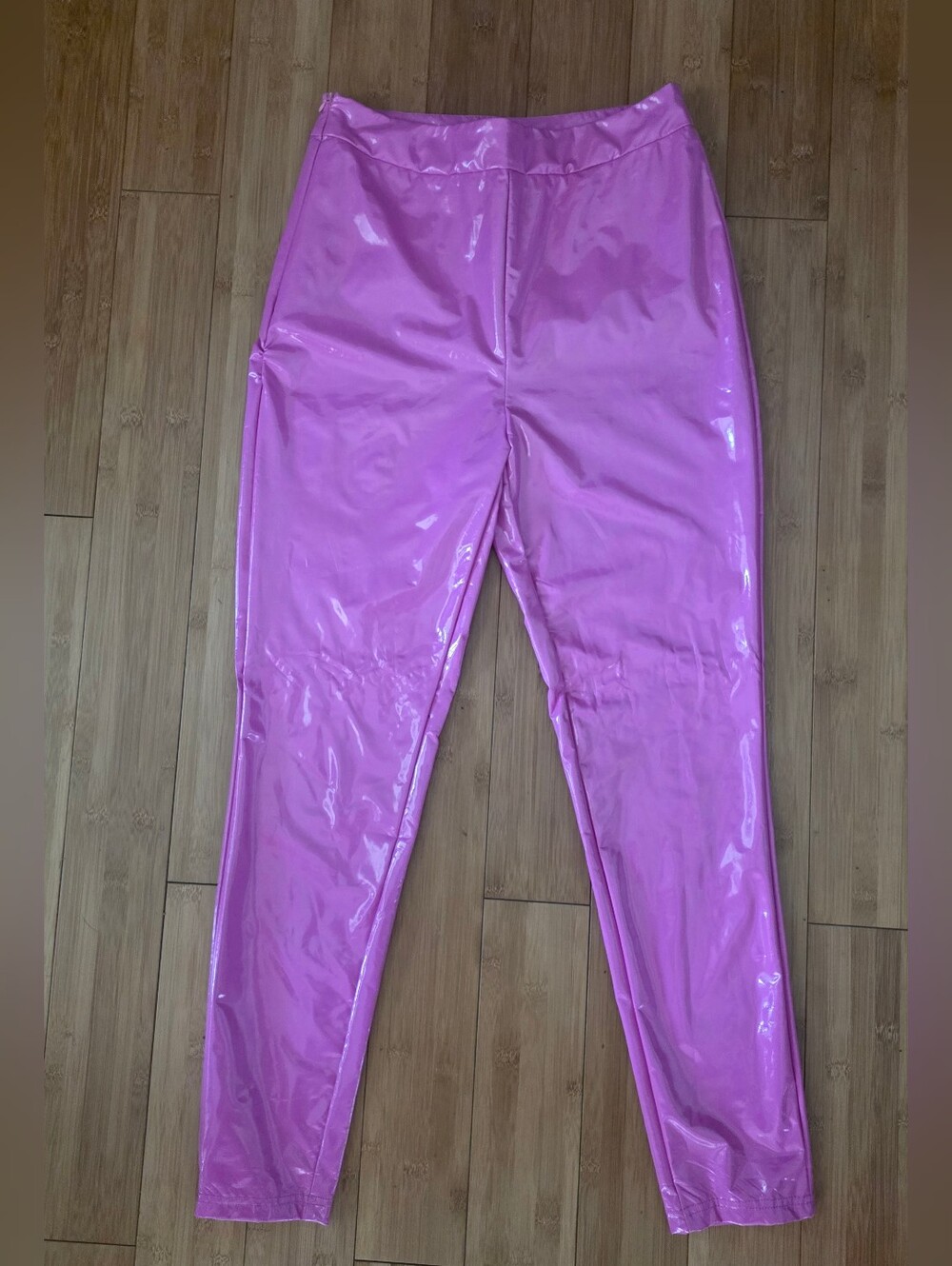Pink High-Shine Ankle Pants